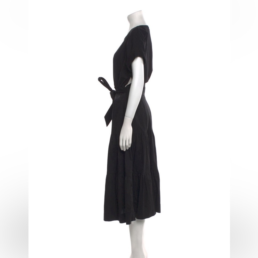VERONICA BEARD mixed media midi dress black side zipper size Large - Picture 3 of 13